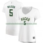 Camiseta D.J. Wilson 5 Milwaukee Bucks association edition Blanco Mujer