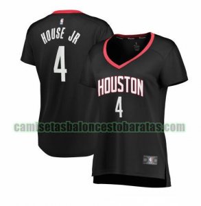 Camiseta Danuel House Jr. 4 Houston Rockets statement edition Negro Mujer