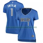 Camiseta Dennis Smith 1 Dallas Mavericks Réplica Azul Mujer