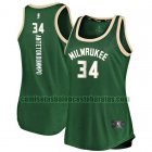 Camiseta Giannis Antetokounmpo 34 Milwaukee Bucks clasico Verde Mujer