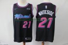 Camiseta Hassan Whiteside 21 Miami Heat Baloncesto Barato Negro Hombre