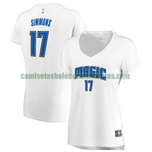 Camiseta Jonathon Simmons 17 Orlando Magic association edition Blanco Mujer