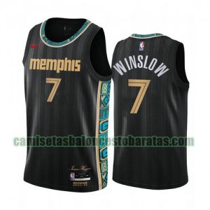 Camiseta Justise Winslow 7 Memphis Grizzlies 2020-21 City Edition Negro Hombre