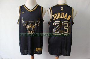 Camiseta Michael Jordan 23 Chicago Bulls Baloncesto Oro negro Hombre