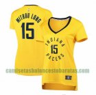 Camiseta Naz Mitrou-Long 15 Indiana Pacers statement edition Amarillo Mujer