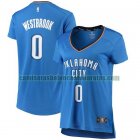 Camiseta Russell Westbrook 0 Oklahoma City Thunder icónico Azul Mujer