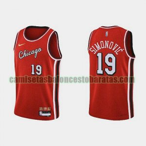 Camiseta SIMONOVIC 19 Chicago Bulls 2022 75 aniversario edición de la ciudad rojo Hombre