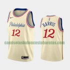 Camiseta Tobias Harris 12 Philadelphia 76ers 2019-20 Ciudad Crema Blanco Hombre