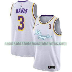 Camiseta Anthony Davis 3 Los Angeles Lakers 2020-21 City Edition Blanco Hombre