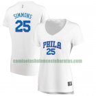 Camiseta Ben Simmons 25 Philadelphia 76ers association edition Blanco Mujer