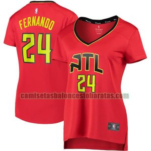 Camiseta Bruno Fernando 24 Atlanta Hawks statement edition Rojo Mujer