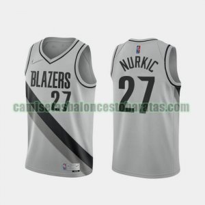 Camiseta Jusuf Nurkic 27 Portland Trail Blazers 2020-21 Earned Edition gris Hombre