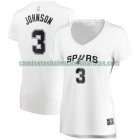 Camiseta Keldon Johnson 3 San Antonio Spurs association edition Blanco Mujer