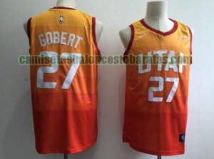 Camiseta Rudy Gobert 27 Utah Jazz Baloncesto naranja Hombre