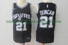 Camiseta Tim Duncan 21 San Antonio Spurs Baloncesto Barato Negro Hombre