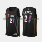 Camiseta DEDMON 21 Miami Heat 2022 75 aniversario edición de la ciudad Negro Hombre
