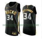 Camiseta Giannis Antetokounmpo 34 Milwaukee Bucks 2020-21 Golden Edition Swingman negro Hombre