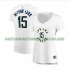 Camiseta Naz Mitrou-Long 15 Indiana Pacers association edition Blanco Mujer