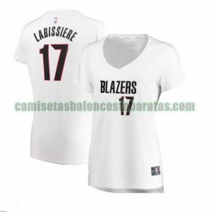 Camiseta Skal Labissiere 17 Portland Trail Blazers association edition Blanco Mujer