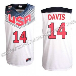 camisetas baloncesto anthony davis #14 nba usa 2014 blanca
