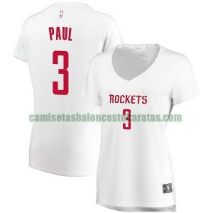 Camiseta Chris Paul 3 Houston Rockets association edition Blanco Mujer