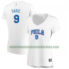 Camiseta Dario Saric 9 Philadelphia 76ers association edition Blanco Mujer