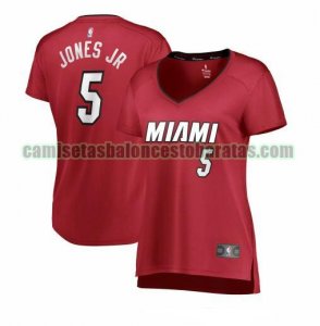 Camiseta Derrick Jones Jr. 5 Miami Heat statement edition Rojo Mujer