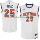 Camiseta Derrick Rose 25 New York Knicks Replica Blanco Hombre