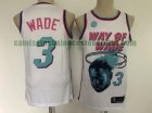 Camiseta Dwyane Wade City 3 Miami Heat Baloncesto Barato blanco Hombre