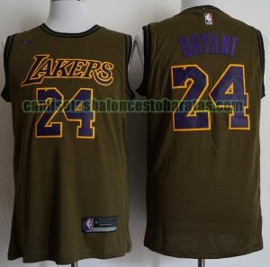 Camiseta Kobe Bryant 24 Los Angeles Lakers Baloncesto Verde oliva Hombre