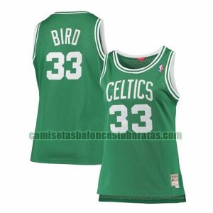 Camiseta Larry Bird 33 Boston Celtics swingman Verde Mujer