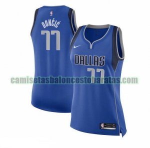 Camiseta Luka Doncic 77 Dallas Mavericks Nike icon edition Azul Mujer