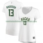 Camiseta Malcolm Brogdon 13 Milwaukee Bucks association edition Blanco Mujer
