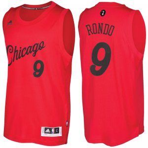 Camiseta NBA baloncesto Chicago Bulls Navidad 2016 Rajon Rondo 9 Roja