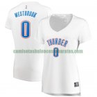 Camiseta Russell Westbrook 0 Oklahoma City Thunder association edition Blanco Mujer