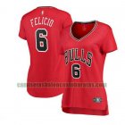 Camiseta Cristiano Felicio 6 Chicago Bulls icon edition Rojo Mujer
