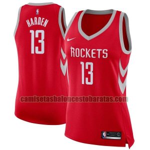 Camiseta James Harden 13 Houston Rockets Nike icon edition Rojo Mujer