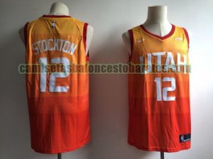 Camiseta John Stockton 12 Utah Jazz Baloncesto naranja Hombre