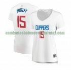 Camiseta Johnathan Motley 15 Los Angeles Clippers association edition Blanco Mujer