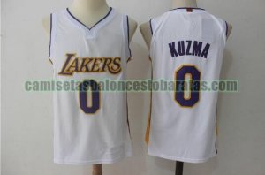 Camiseta Kyle Kuzma 0 Los Angeles Lakers Baloncesto blanco Hombre