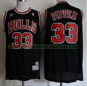 Camiseta Scottie Pippen 33 Chicago Bulls Baloncesto Negro Hombre