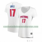 Camiseta Tony Snell 17 Detroit Pistons association edition Blanco Mujer
