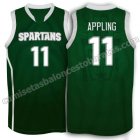 camisetas ncaa michigan state spartans keith appling #11 verde