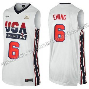 camisetas de baloncesto patrick ewing #6 nba usa 1992 blanca