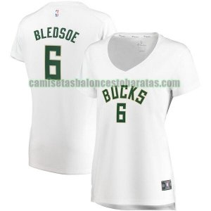 Camiseta Eric Bledsoe 6 Milwaukee Bucks association edition Blanco Mujer