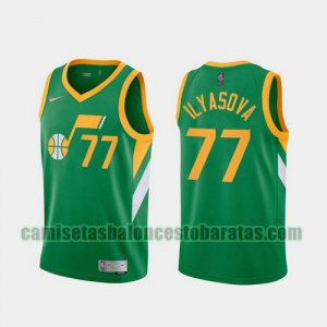 Camiseta Ersan Ilyasova Jazz 77 Utah Jazz 2020-21 Earned Edition verde Hombre
