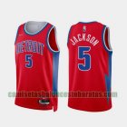 Camiseta JACKSON 5 Detroit Pistons 2022 75 aniversario edición de la ciudad rojo Hombre