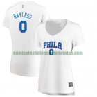 Camiseta Jerryd Bayless 0 Philadelphia 76ers association edition Blanco Mujer