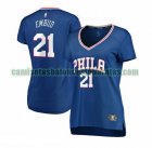 Camiseta Joel Embiid 21 Philadelphia 76ers icon edition Azul Mujer