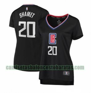 Camiseta Landry Shamet 20 Los Angeles Clippers statement edition Negro Mujer